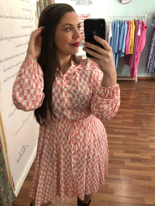 VESTIDO PIEZAS ROSAS
