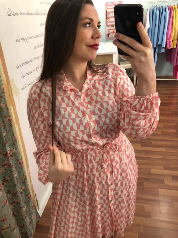 VESTIDO PIEZAS ROSAS - Imagen 2
