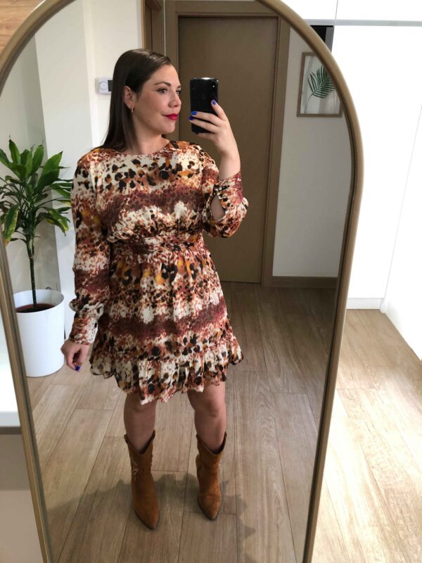 VESTIDO PRINT TEJA - Imagen 2