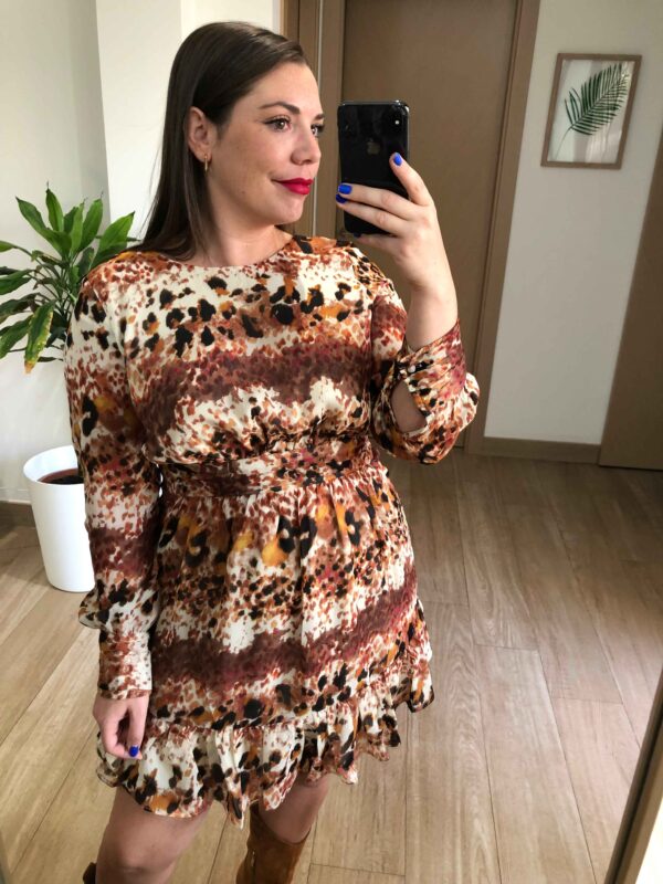 VESTIDO PRINT TEJA - Imagen 3